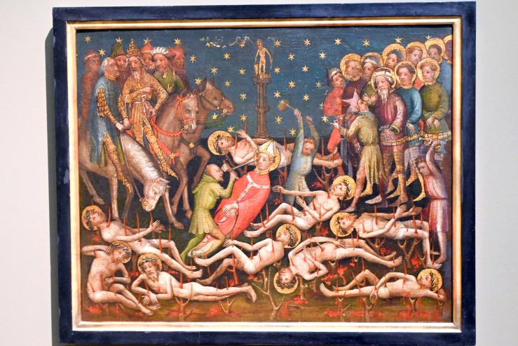 Meister der kleinen Passion (1411–1415), Martyrium der zehntausend Christen, Köln, Wallraf-Richartz-Museum, Mittelalter - Saal 3, um 1410–1415, Bild 1/2