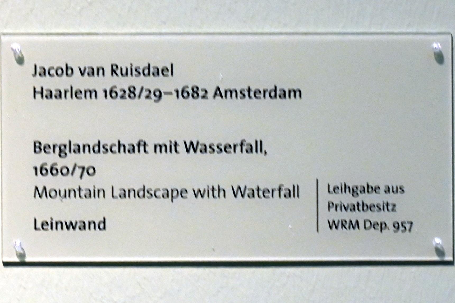 Jacob van Ruisdael (1646–1677), Berglandschaft mit Wasserfall, Köln, Wallraf-Richartz-Museum, Barock - Saal 3, 1660–1670, Bild 2/2