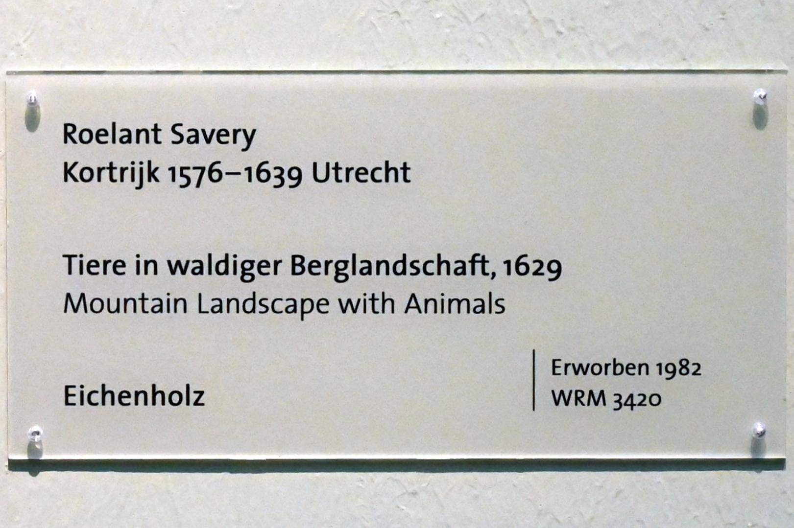 Roelant Savery (1602–1634), Tiere in waldiger Berglandschaft, Köln, Wallraf-Richartz-Museum, Barock - Saal 3, 1629, Bild 2/2