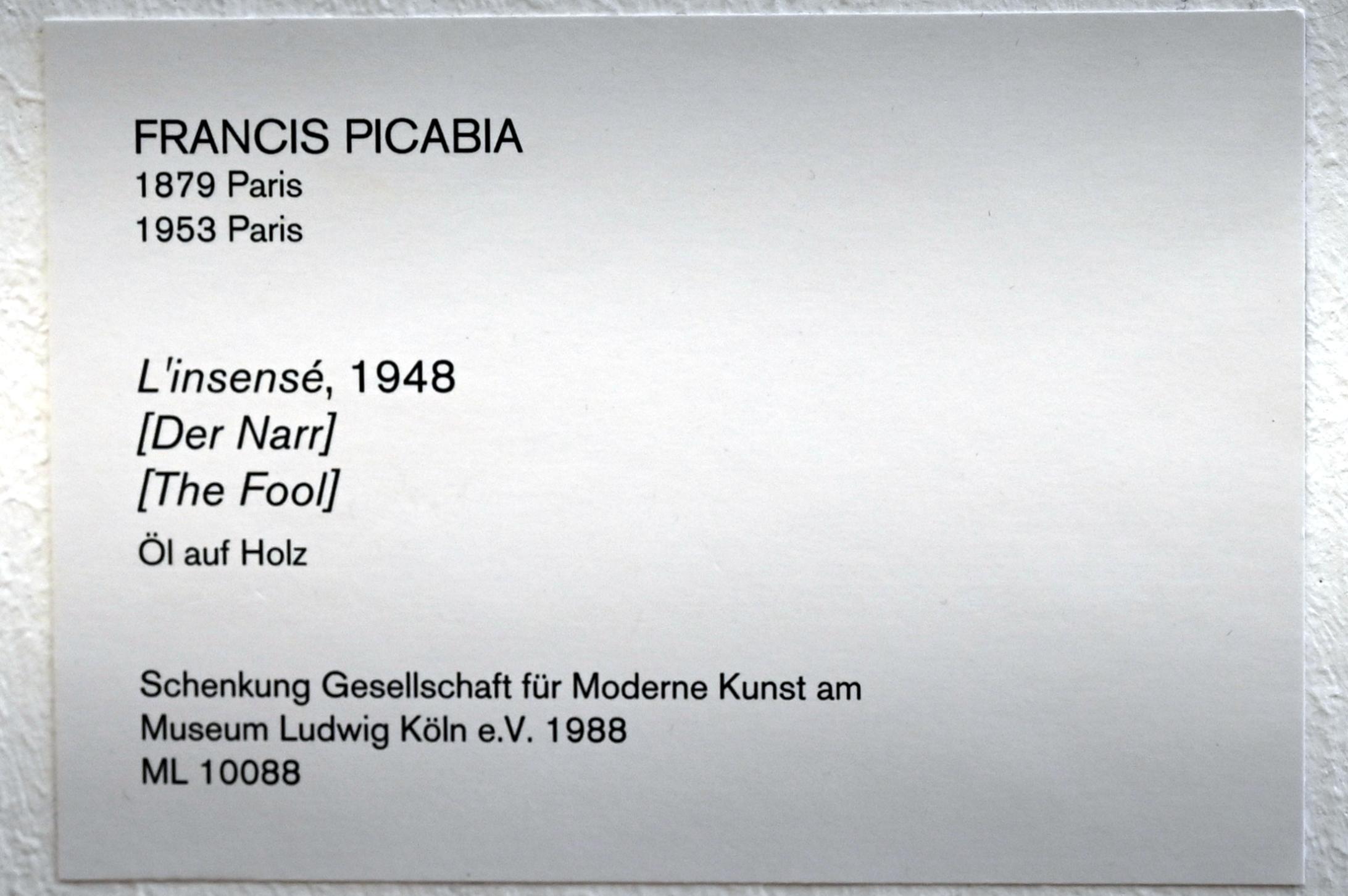 Francis Picabia (1908–1948), Der Narr, Köln, Museum Ludwig, 02.22, 1948, Bild 2/2