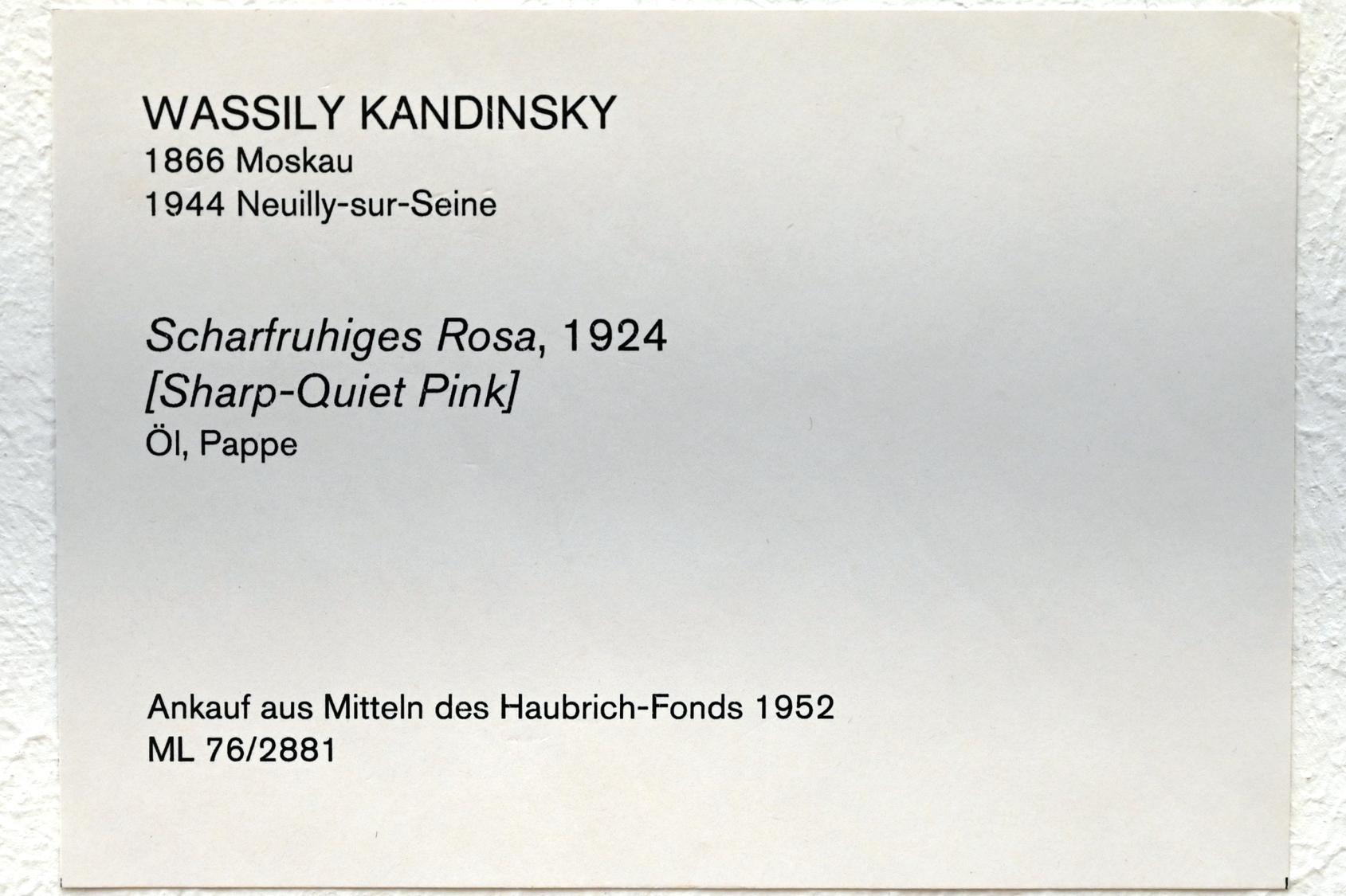 Wassily Kandinsky (1900–1943), Scharfruhiges Rosa, Köln, Museum Ludwig, 02.26, 1924, Bild 2/2