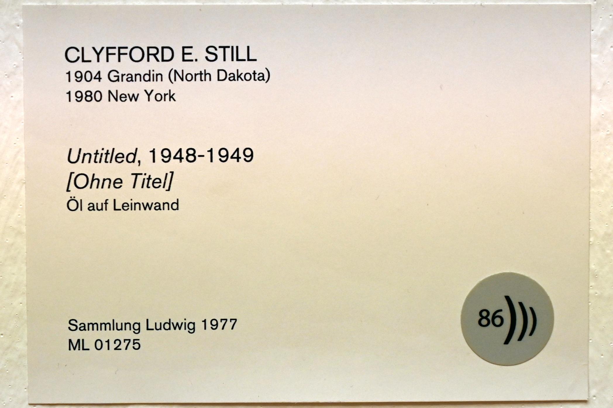 Clyfford Still (1944–1965), Ohne Titel, Köln, Museum Ludwig, 01.50, 1948–1949, Bild 2/2