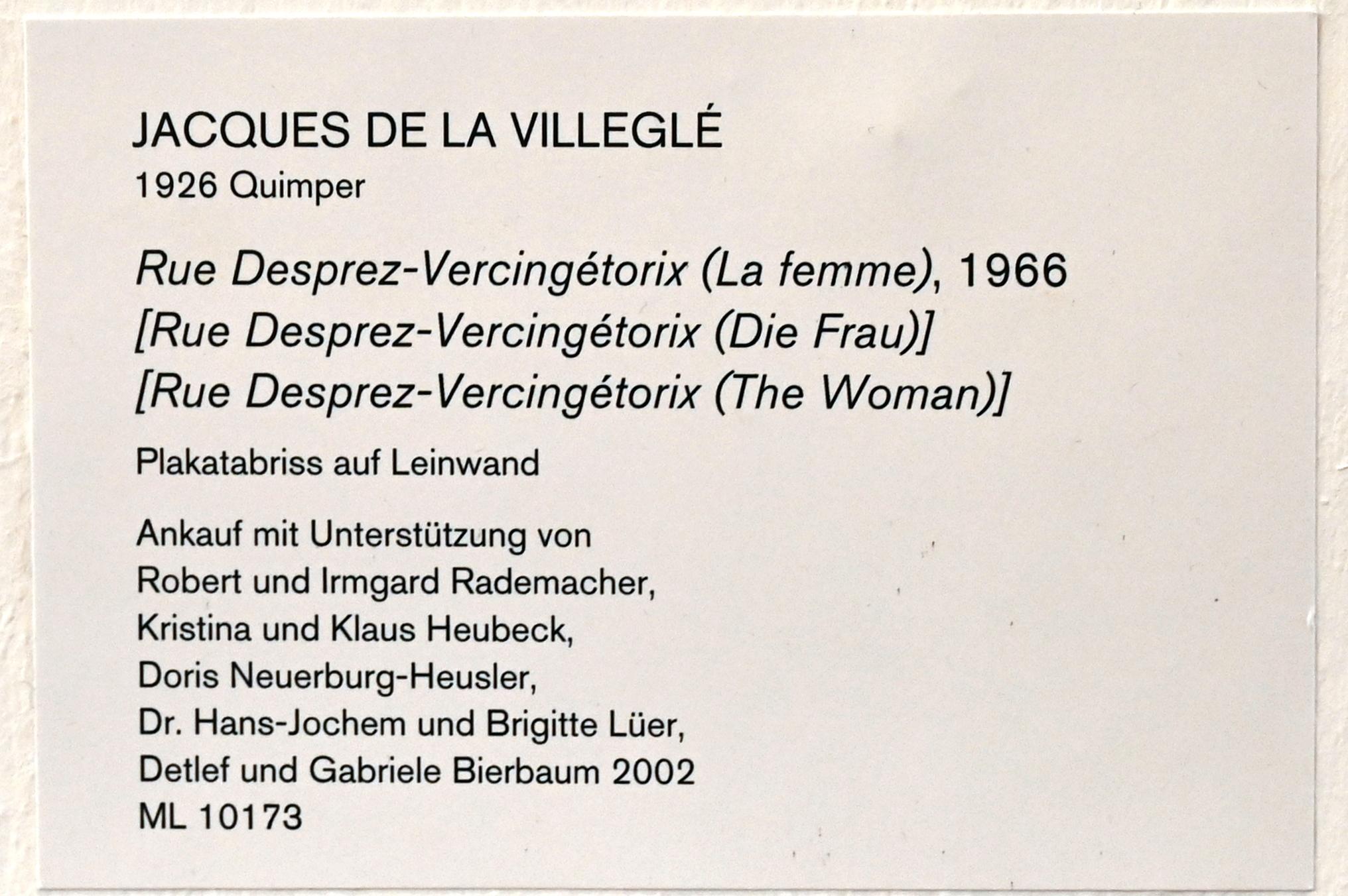 Jacques de la Villeglé (1965–1968), Rue Desprez-Vercingétorix (Die Frau), Köln, Museum Ludwig, 01.37, 1966, Bild 2/2