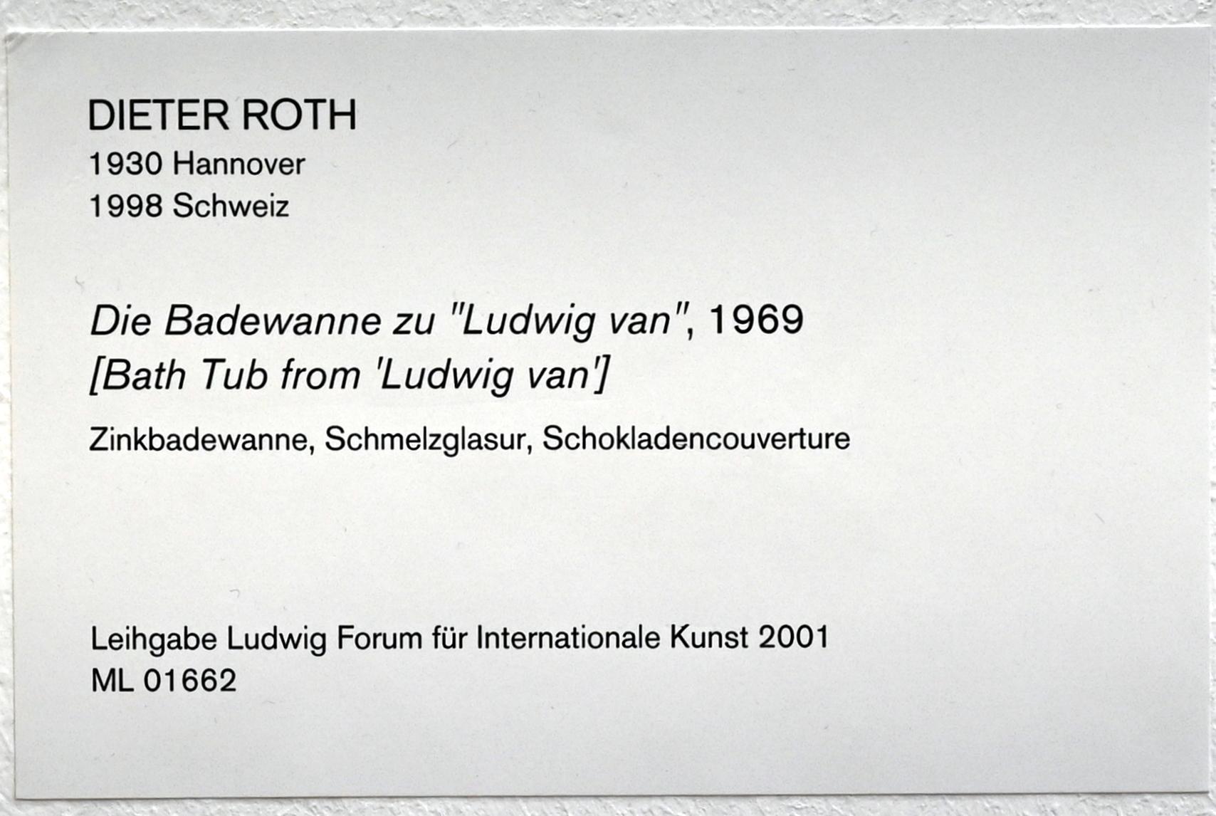 Dieter Roth (1965–1993), Die Badewanne zu "Ludwig van", Köln, Museum Ludwig, 01.19, 1969, Bild 5/5