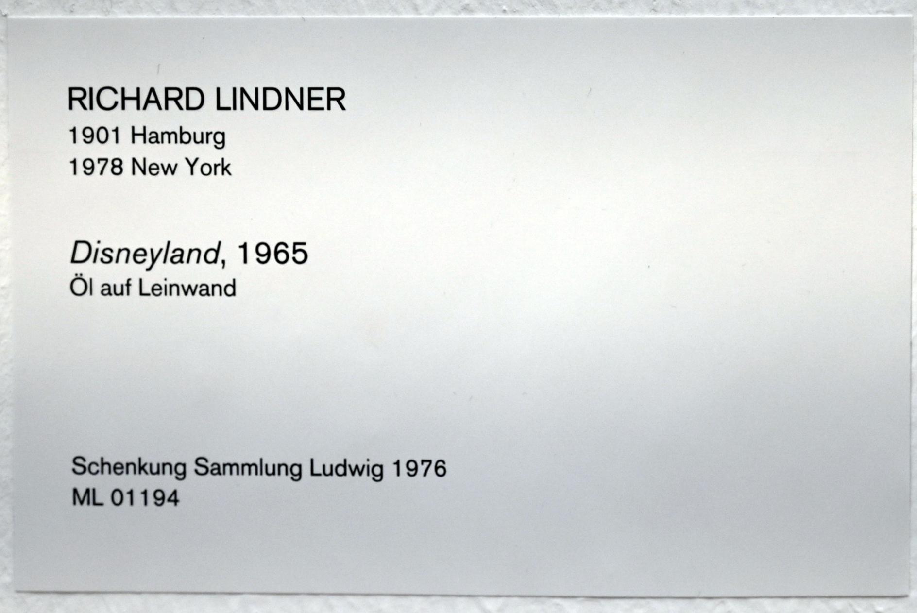 Richard Lindner (1963–1971), Disneyland, Köln, Museum Ludwig, 01.08, 1965, Bild 2/2