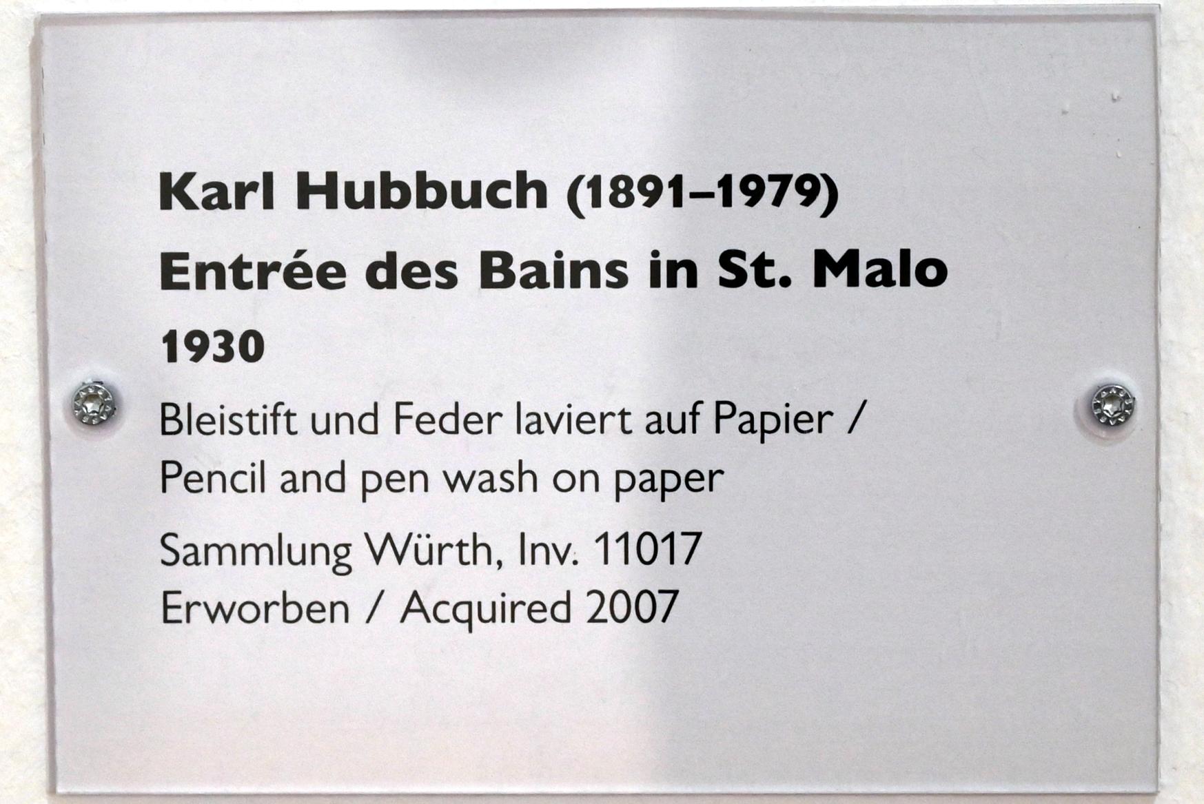 Karl Hubbuch (1929–1959), Entrée des Bains in St. Malo, Schwäbisch Hall, Kunsthalle Würth, Ausstellung "Sport, Spaß und Spiel" vom 13.12.2021 - 26.02.2023, Obergeschoß, 1930, Bild 2/2