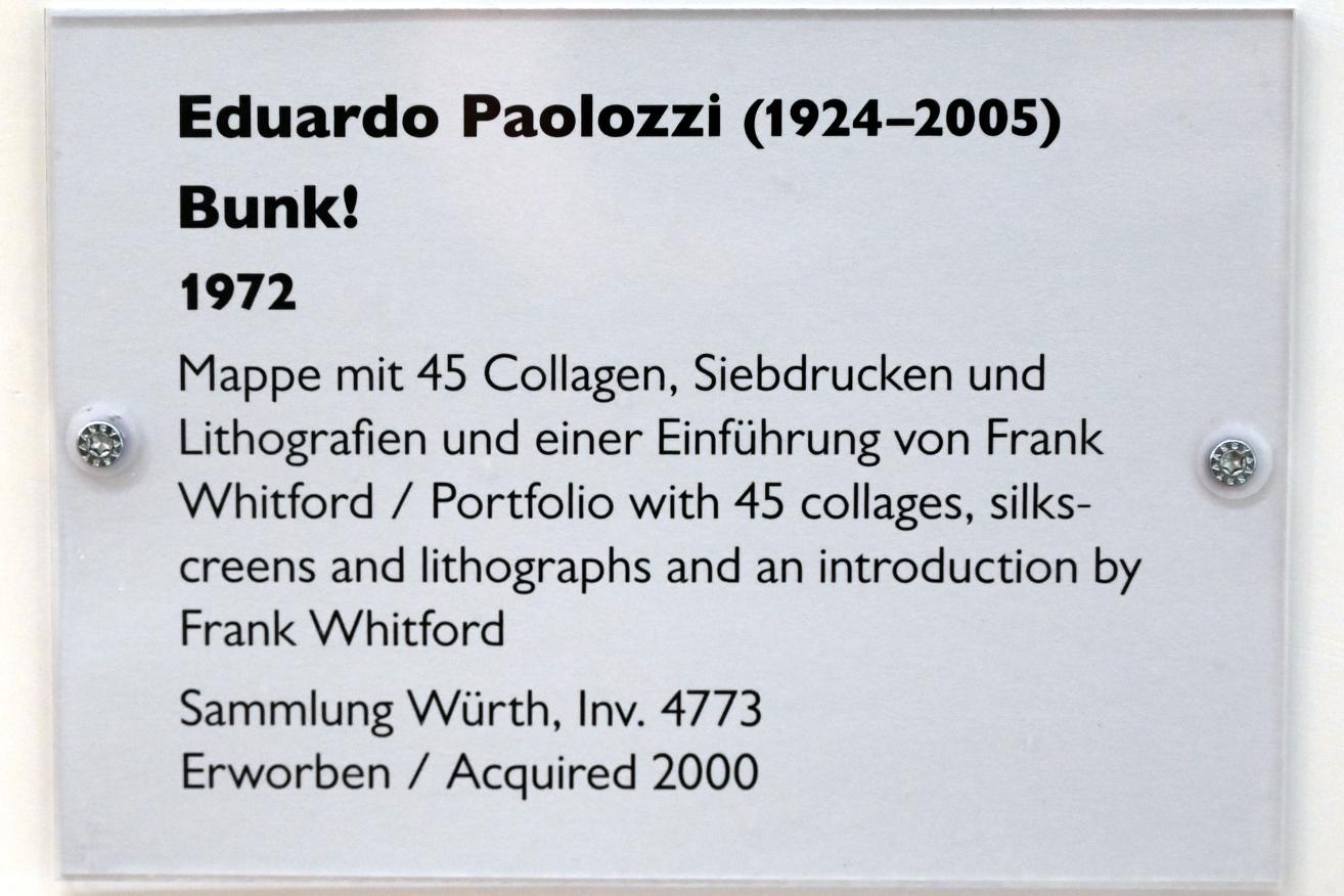 Eduardo Paolozzi (1963–1975), Bunk!, Schwäbisch Hall, Kunsthalle Würth, Ausstellung "Sport, Spaß und Spiel" vom 13.12.2021 - 26.02.2023, Obergeschoß, 1972, Bild 2/2