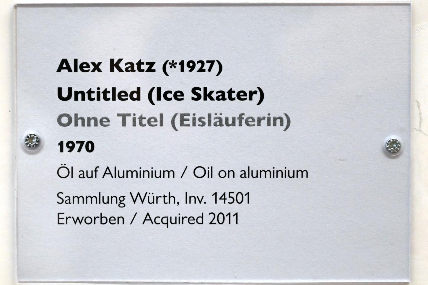 Alex Katz (1960–2017), Ohne Titel (Eisläuferin), Schwäbisch Hall, Kunsthalle Würth, Ausstellung "Sport, Spaß und Spiel" vom 13.12.2021 - 26.02.2023, Obergeschoß, 1970, Bild 2/2