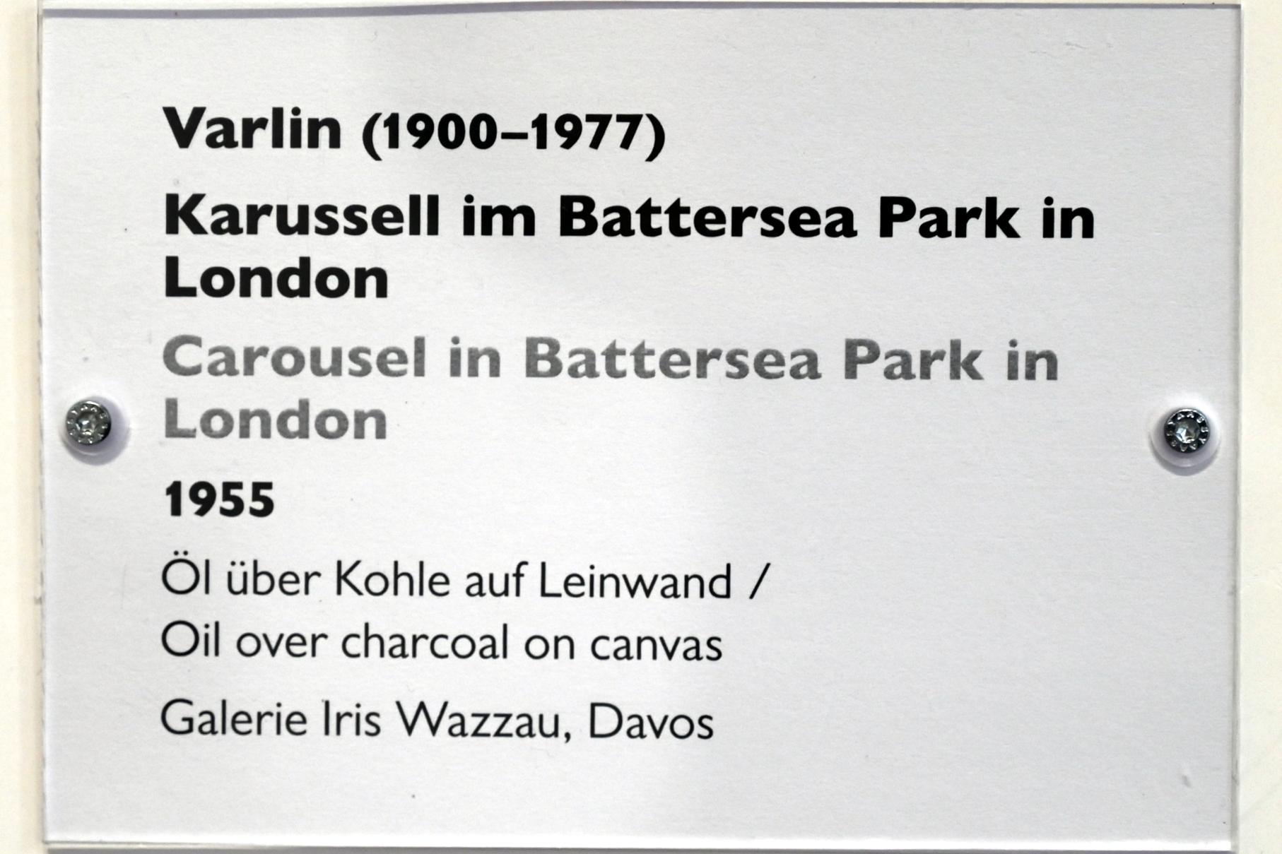 Willy Guggenheim (Varlin) (1955), Karussell im Battersea Park in London, Schwäbisch Hall, Kunsthalle Würth, Ausstellung "Sport, Spaß und Spiel" vom 13.12.2021 - 26.02.2023, Untergeschoß, 1955, Bild 2/2