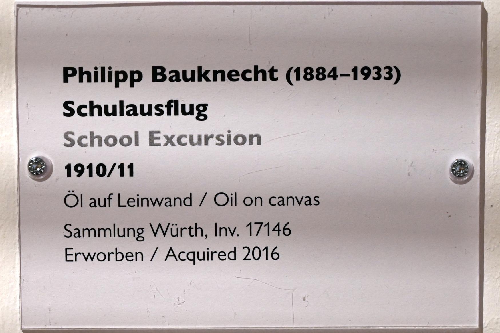 Philipp Bauknecht (1910–1930), Schulausflug, Schwäbisch Hall, Kunsthalle Würth, Ausstellung "Sport, Spaß und Spiel" vom 13.12.2021 - 26.02.2023, Untergeschoß, 1910–1911, Bild 2/2
