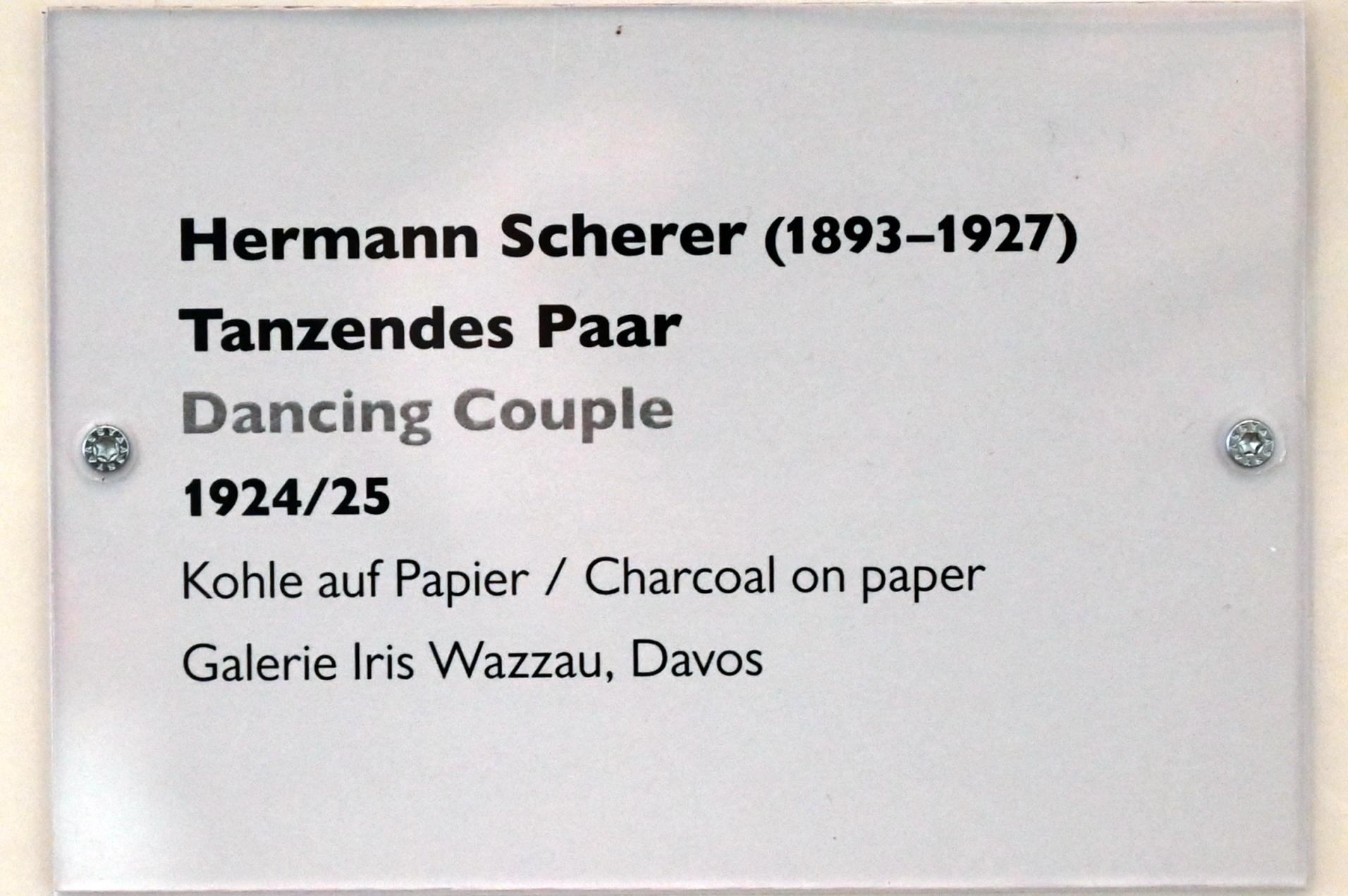Hermann Scherer (1924–1925), Tanzendes Paar, Schwäbisch Hall, Kunsthalle Würth, Ausstellung "Sport, Spaß und Spiel" vom 13.12.2021 - 26.02.2023, Untergeschoß, 1924–1925, Bild 2/2