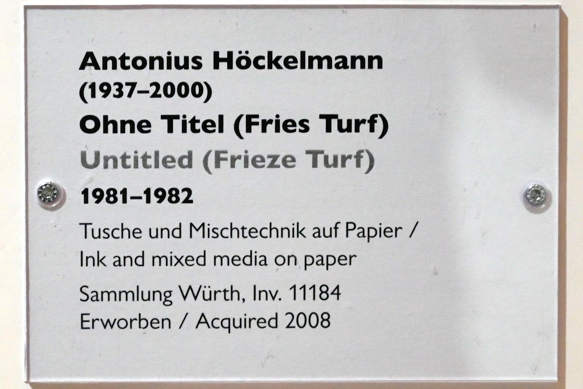 Antonius Höckelmann (1981–1991), Ohne Titel (Fries Turf), Schwäbisch Hall, Kunsthalle Würth, Ausstellung "Sport, Spaß und Spiel" vom 13.12.2021 - 26.02.2023, Untergeschoß, 1981–1982, Bild 3/3