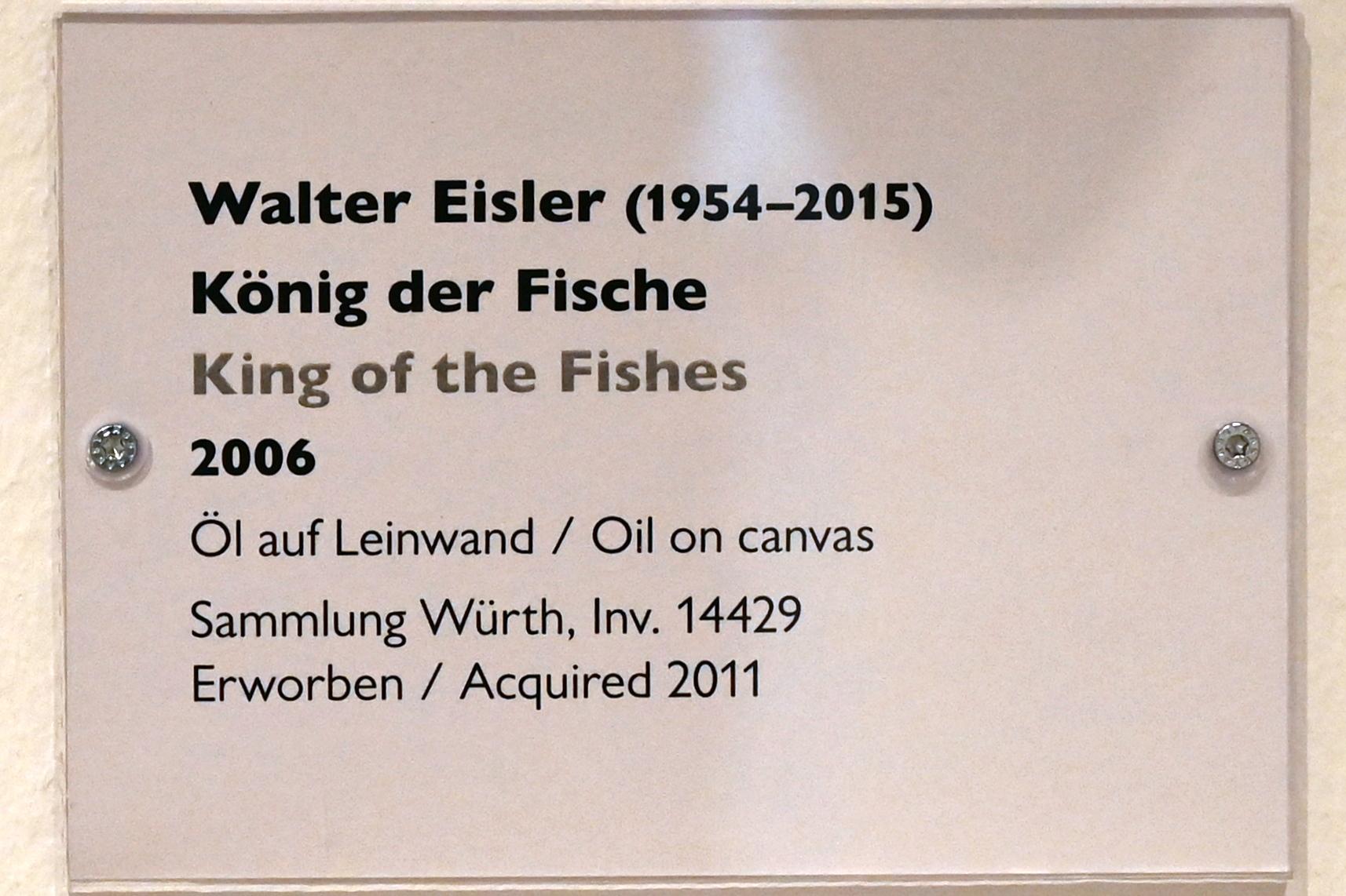 Walter Eisler (2005–2006), König der Fische, Schwäbisch Hall, Kunsthalle Würth, Ausstellung "Sport, Spaß und Spiel" vom 13.12.2021 - 26.02.2023, Untergeschoß, 2006, Bild 2/2
