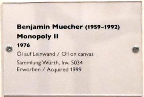 Benjamin Muecher (1976), Monopoly II, Schwäbisch Hall, Kunsthalle Würth, Ausstellung "Sport, Spaß und Spiel" vom 13.12.2021 - 26.02.2023, Untergeschoß, 1976, Bild 2/2
