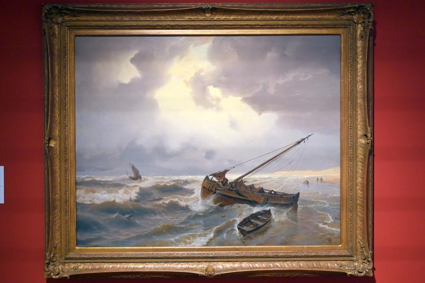 Andreas Achenbach (1835–1876), Fischerboote an der holländischen Küste (Strand bei Scheveningen), Bonn, Rheinisches Landesmuseum, 1835, Bild 1/2
