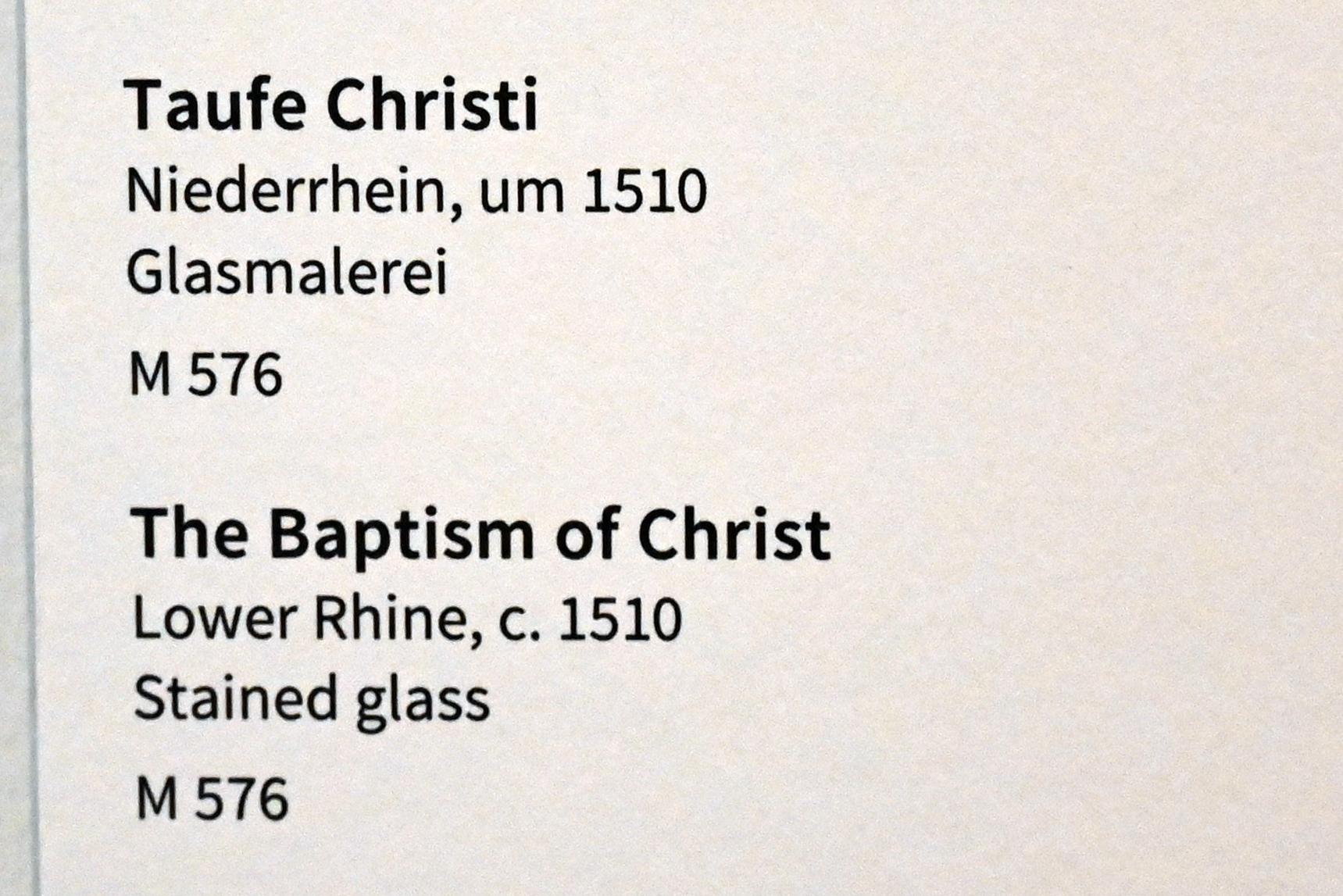 Taufe Christi, Köln, Museum Schnütgen, Saal 2, um 1510, Bild 2/2