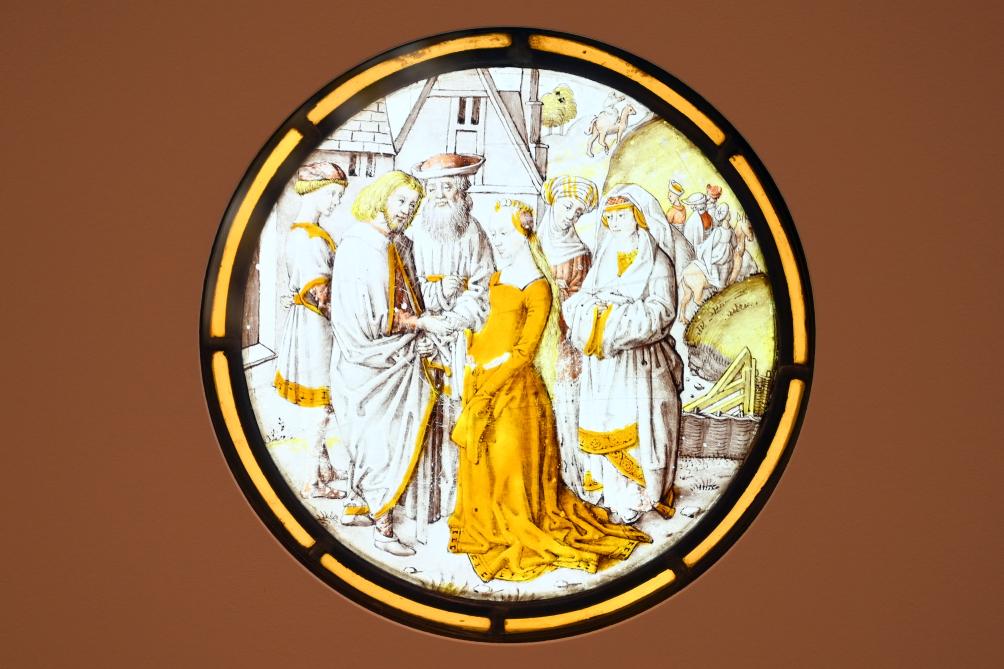 Kabinettscheiben mit Szenen aus dem Leben des Abraham, Köln, Museum Schnütgen, Saal 3, um 1500, Bild 2/3