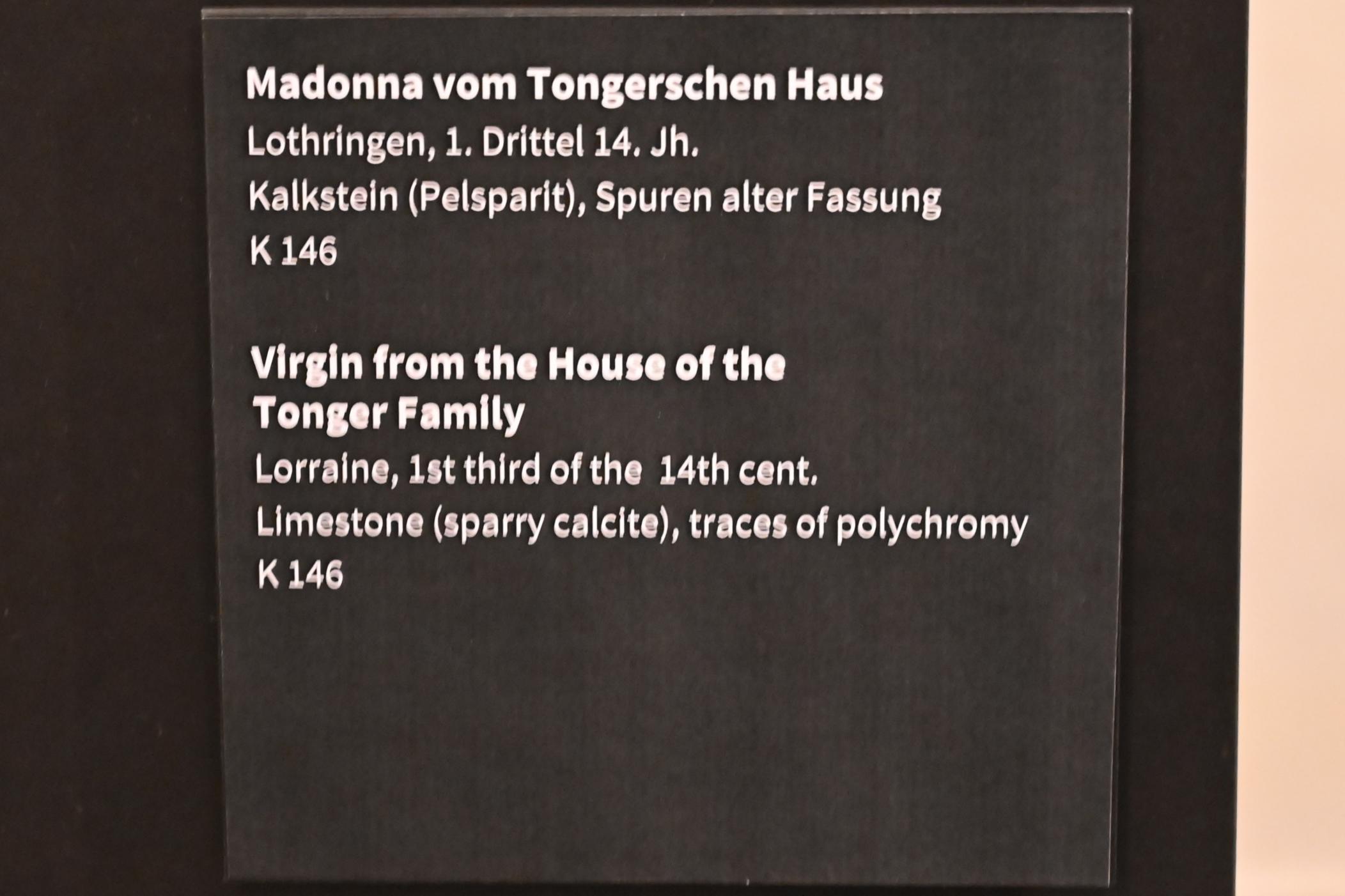 Madonna vom Tongerschen Haus, Köln, Museum Schnütgen, Saal 6, 1. Drittel 14. Jhd., Bild 2/2