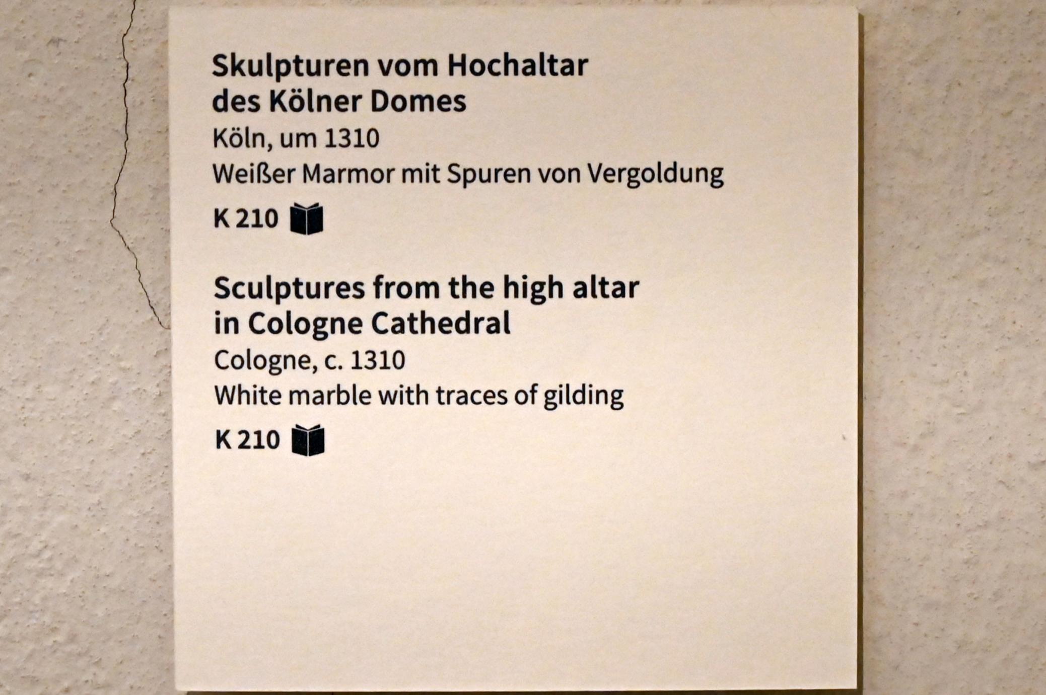 Skulpturen vom Hochaltar des Kölner Domes, Köln, Hohe Domkirche Sankt Petrus (Kölner Dom), jetzt Köln, Museum Schnütgen, Saal 7, um 1310, Bild 4/4