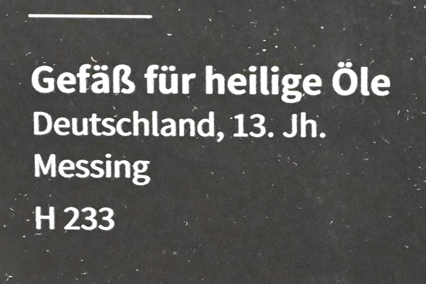 Gefäß für heilige Öle, Köln, Museum Schnütgen, Saal 8, 13. Jhd., Bild 2/2
