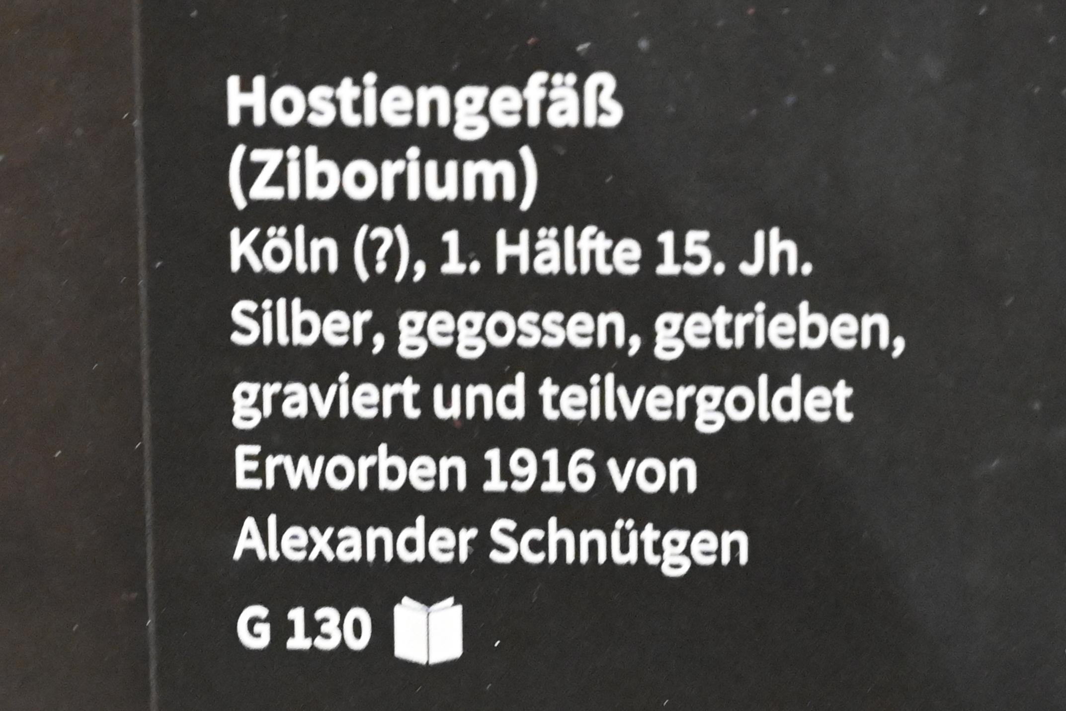 Hostiengefäß (Ziborium), Köln, Museum Schnütgen, Saal 8, 1. Hälfte 15. Jhd., Bild 2/2