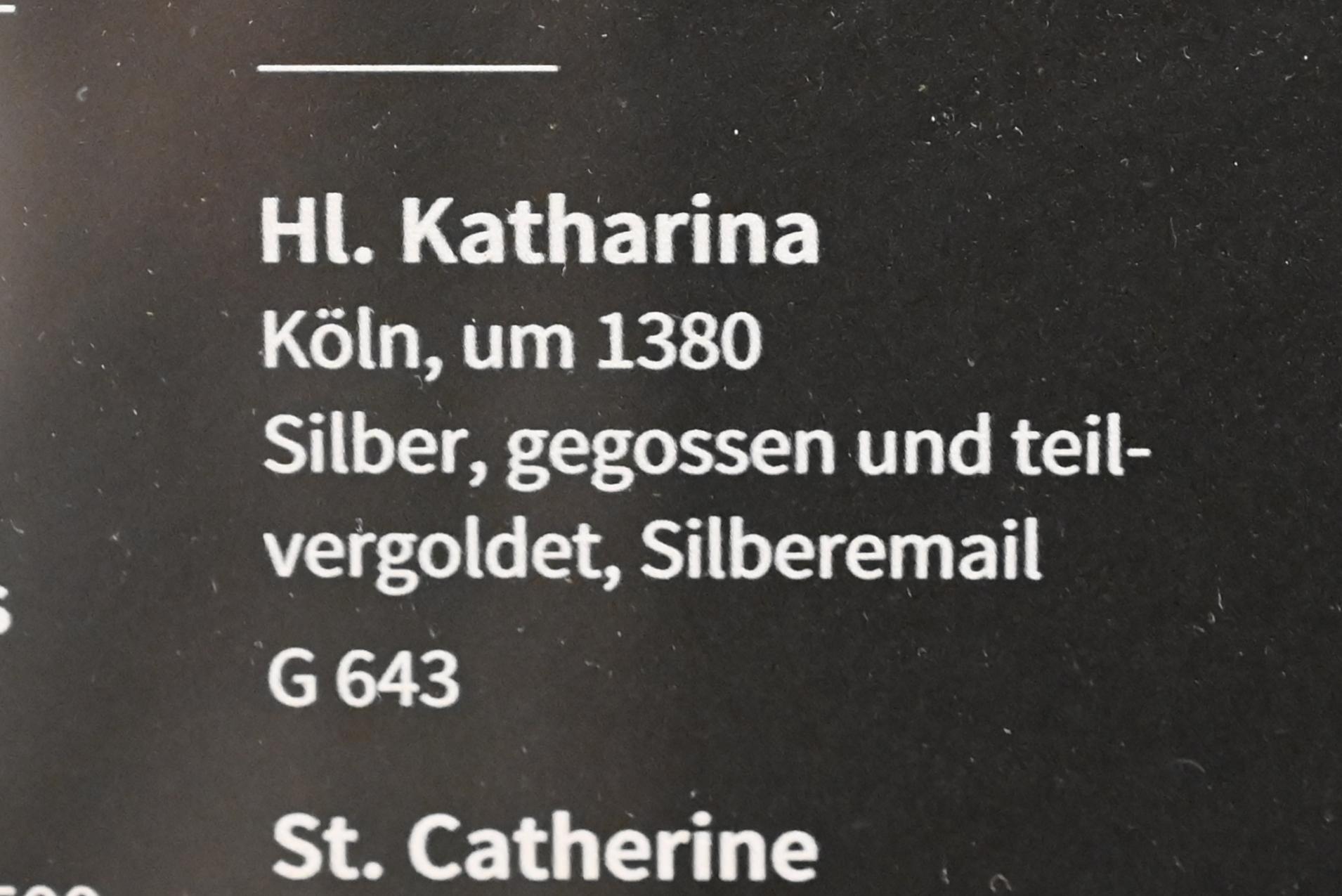 Hl. Katharina, Köln, Museum Schnütgen, Saal 9, um 1380, Bild 2/2