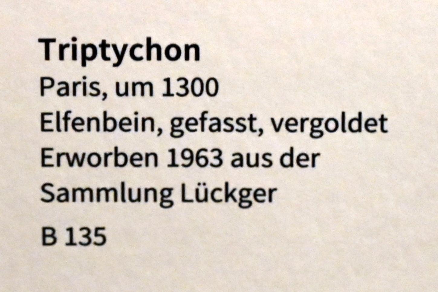 Triptychon, Köln, Museum Schnütgen, Saal 10, um 1300, Bild 2/2