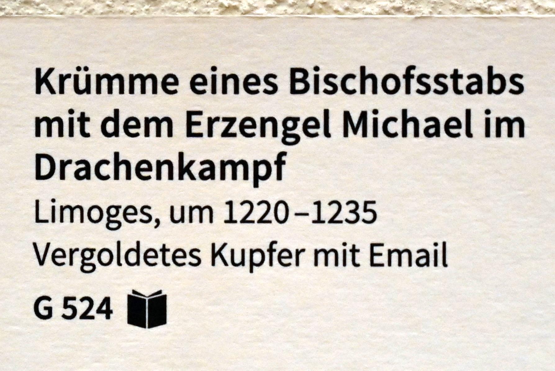 Krümme eines Bischofsstabs mit dem Erzengel Michael im Drachenkampf, Köln, Museum Schnütgen, Saal 12, um 1220–1235, Bild 2/2