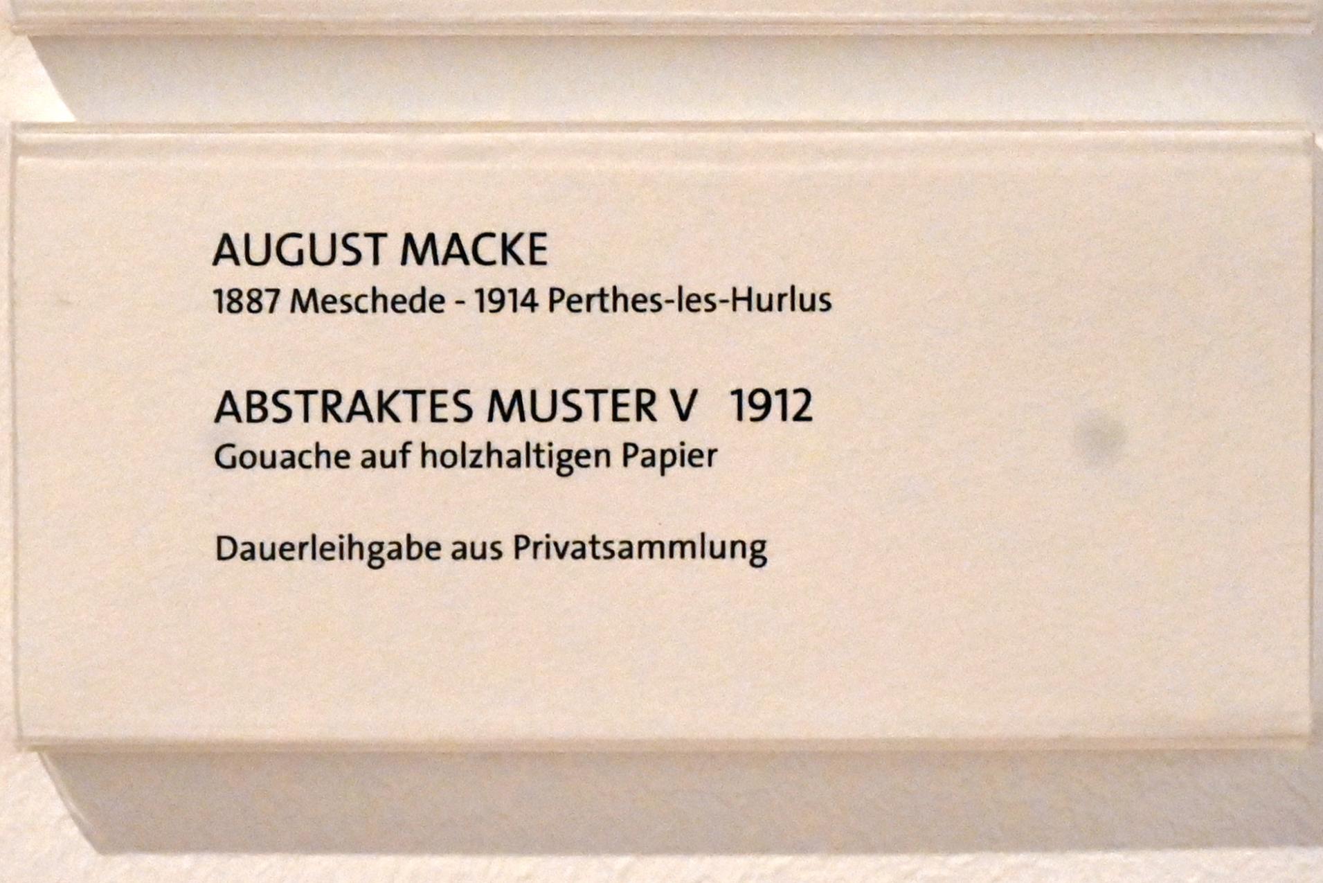 August Macke (1907–1914), Abstraktes Muster V, Bonn, Kunstmuseum Bonn, Saal 5, 1912, Bild 2/2