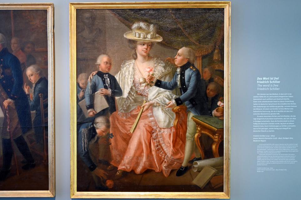 Jakob Friedrich Weckherlin (1780–1790), Franziska von Hohenheim in der Hohen Carlsschule, Stuttgart, Landesmuseum Württemberg, Herzogtum Württemberg, um 1780, Bild 1/3