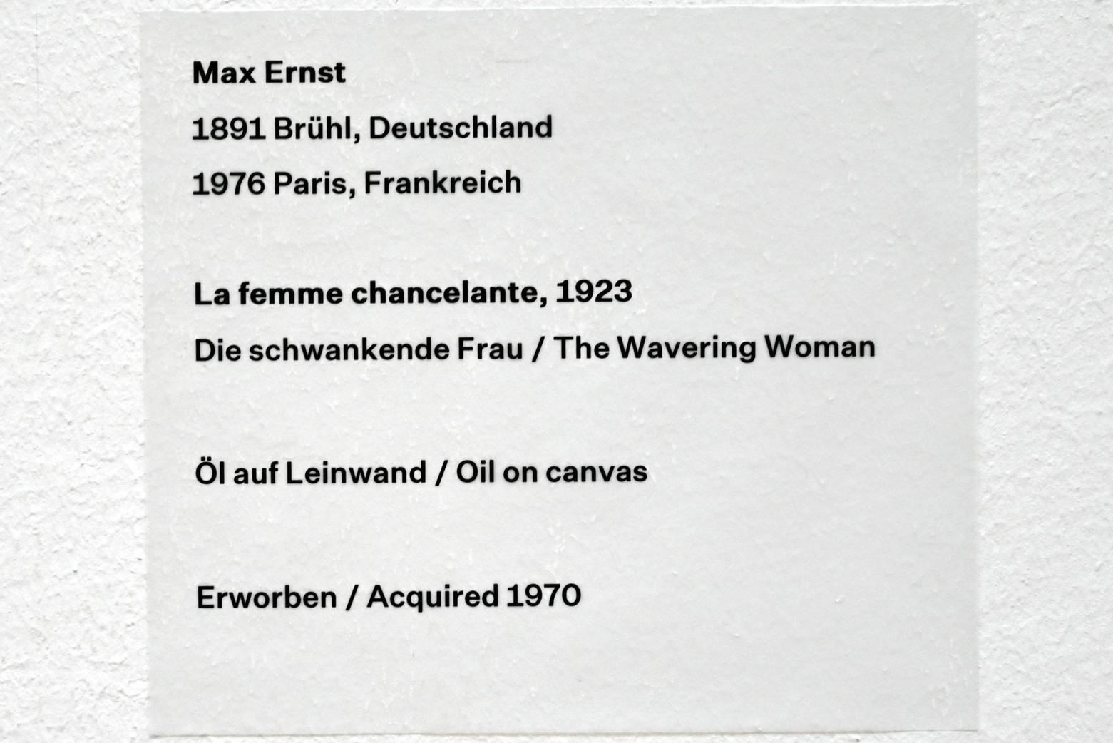 Max Ernst (1912–1970), Die schwankende Frau, Düsseldorf, Kunstsammlung K20, Saal 4, 1923, Bild 2/2