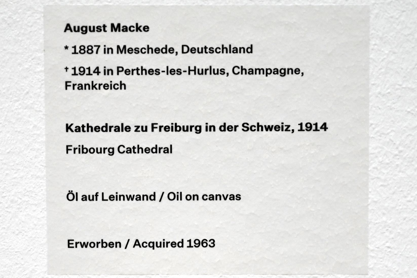 August Macke (1907–1914), Kathedrale zu Freiburg in der Schweiz, Düsseldorf, Kunstsammlung K20, Saal 10, 1914, Bild 2/2