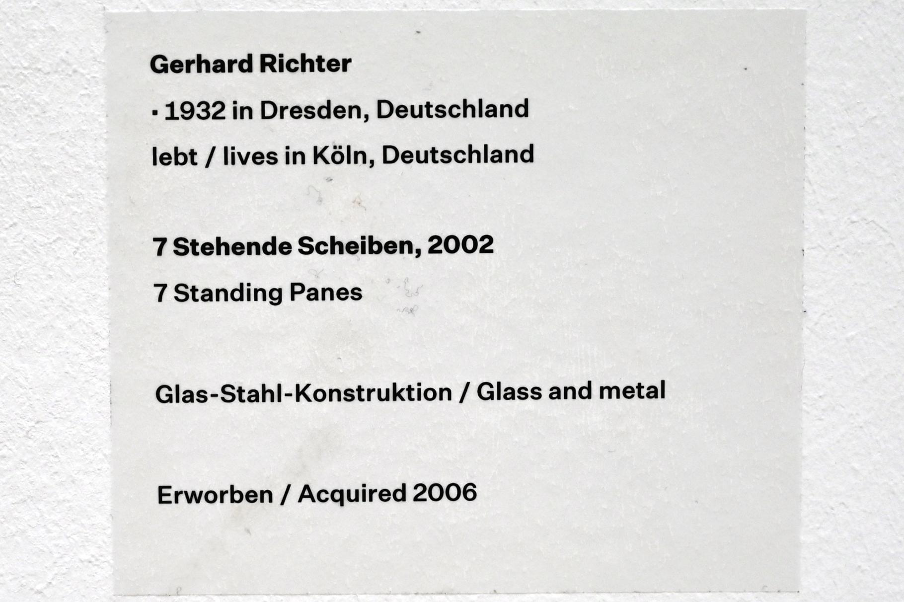 Gerhard Richter (1963–2020), 7 stehende Scheiben, Düsseldorf, Kunstsammlung K20, Saal 13, 2002, Bild 5/5