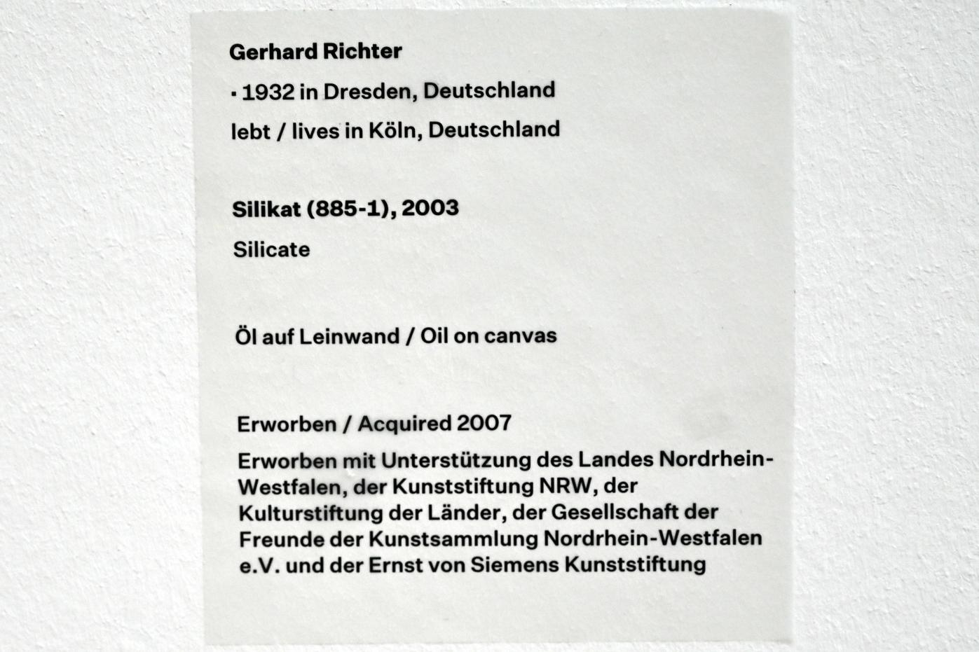 Gerhard Richter (1963–2020), Silikat (885-1), Düsseldorf, Kunstsammlung K20, Saal 13, 2003, Bild 2/3