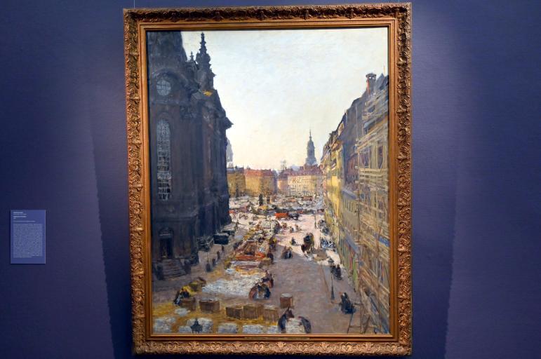 Gotthardt Kuehl (1878–1911), Topfmarkt in Dresden, Lübeck, Museum Behnhaus Drägerhaus, Erdgeschoß Haupthaus Saal 1, 1911, Bild 1/2