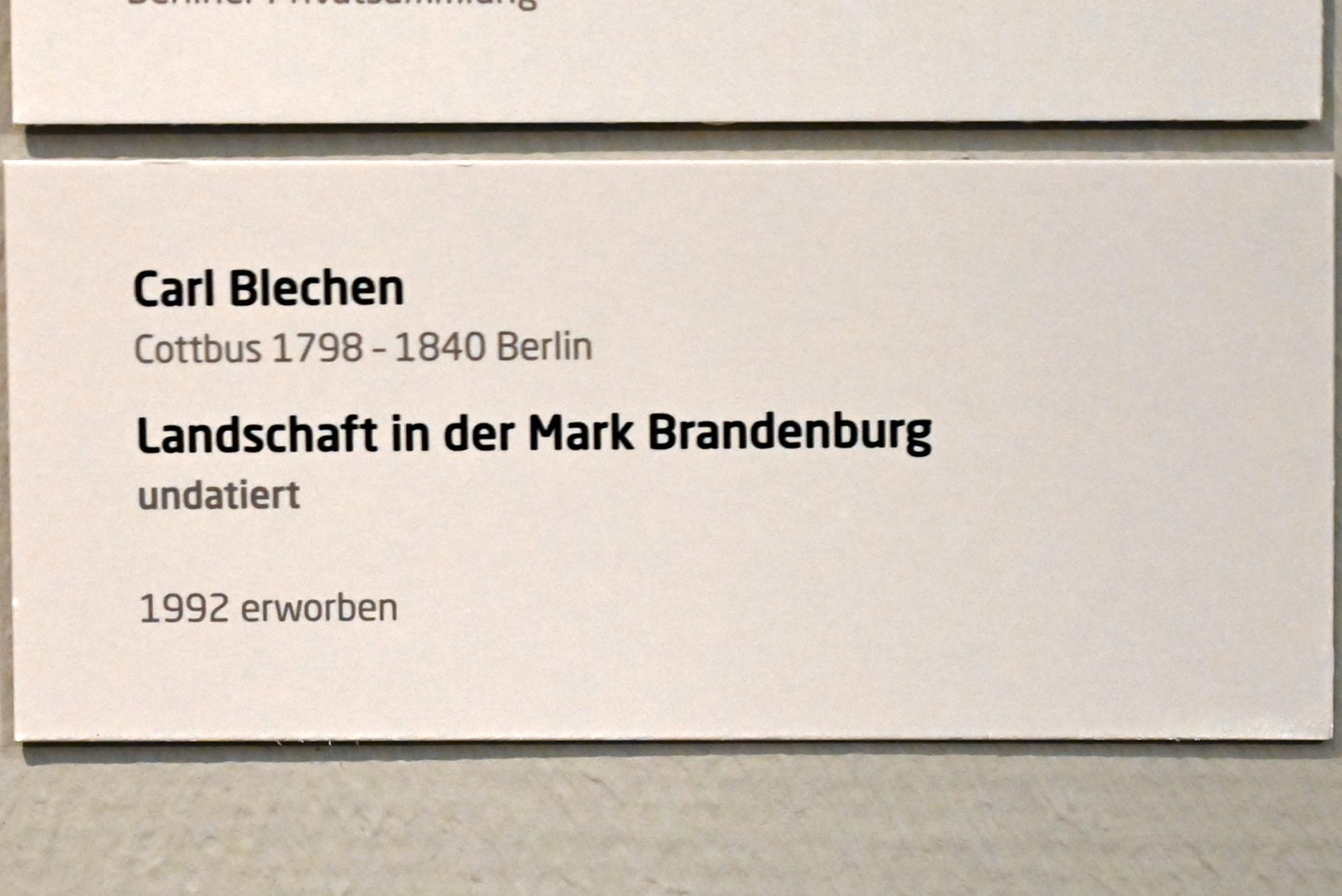 Carl Blechen (1822–1837), Landschaft in der Mark Brandenburg, Lübeck, Museum Behnhaus Drägerhaus, Obergeschoß Flügel Saal 3, Undatiert, Bild 2/2