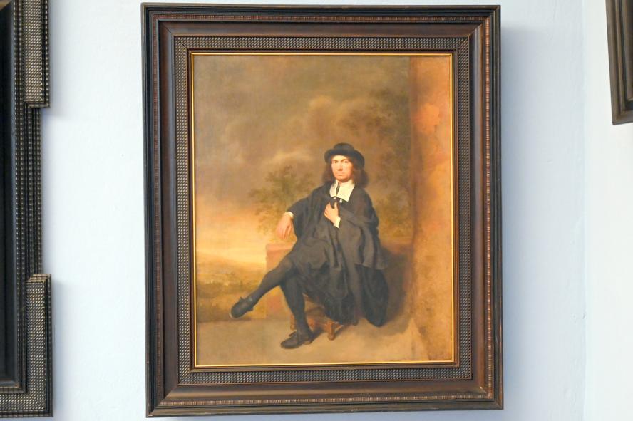 Barend Graat (1660), Porträt eines schwarz gekleideten Mannes, Lübeck, St. Annen-Museum, Obergeschoß, Saal 13, um 1660, Bild 1/2