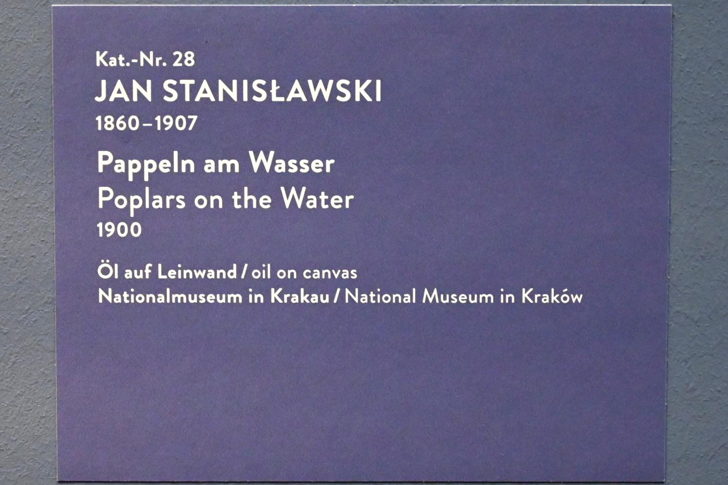 Jan Stanisławski (1884–1905), Pappeln am Wasser, München, Kunsthalle, Ausstellung "Polnischer Symbolismus um 1900" vom 25.03.-07.08.2022, Saal 4 - Polnische Landschaften, 1900, Bild 2/2
