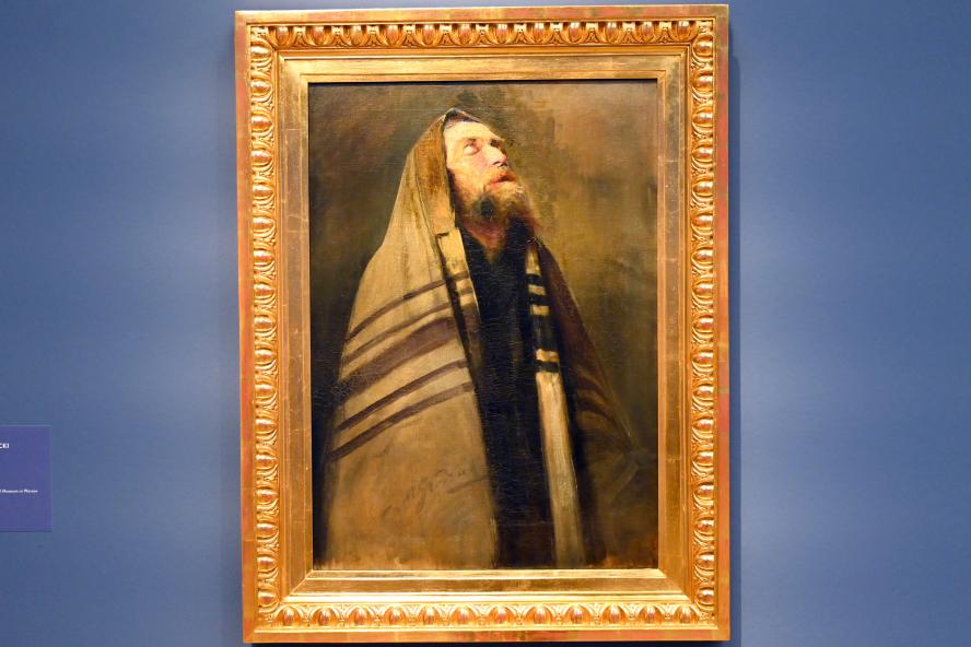 Aleksander Grodzicki (1893), Betender Jude, München, Kunsthalle, Ausstellung "Polnischer Symbolismus um 1900" vom 25.03.-07.08.2022, Saal 7 - Tradition und Religion, 1893