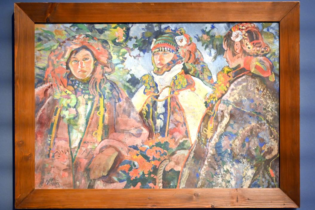 Kazimierz Sichulski (1904–1924), Huzulen-Hochzeit, München, Kunsthalle, Ausstellung "Polnischer Symbolismus um 1900" vom 25.03.-07.08.2022, Saal 7 - Tradition und Religion, 1924, Bild 1/2