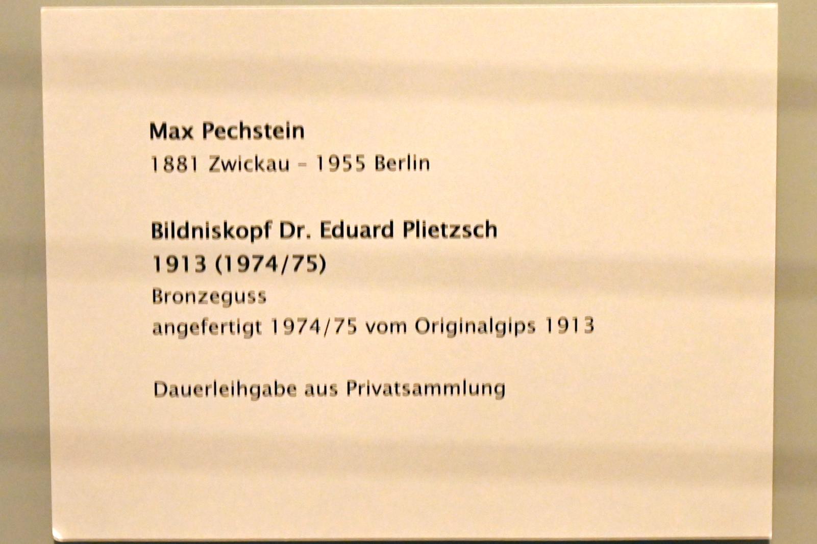 Max Pechstein (1895–1953), Bildniskopf Dr. Eduard Plietzsch, Zwickau, Kunstsammlungen, Max-Pechstein-Museum - Saal 2, 1913, Bild 4/4