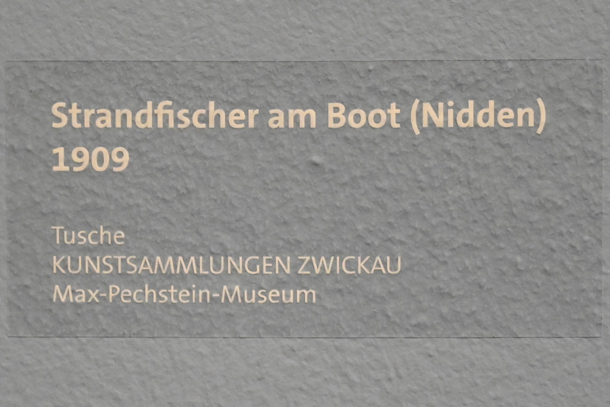 Max Pechstein (1895–1953), Strandfischer am Boot (Nidden), Zwickau, Kunstsammlungen, Max-Pechstein-Museum - Seegewohnheiten, 1909, Bild 2/3