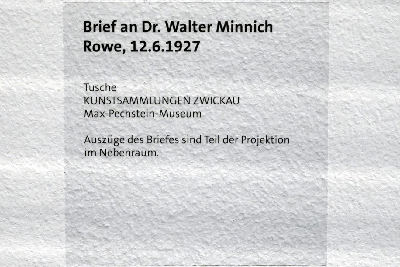 Max Pechstein (1895–1953), Brief an Dr. Walter Minnich, Zwickau, Kunstsammlungen, Max-Pechstein-Museum - Seegewohnheiten, 1927, Bild 2/3