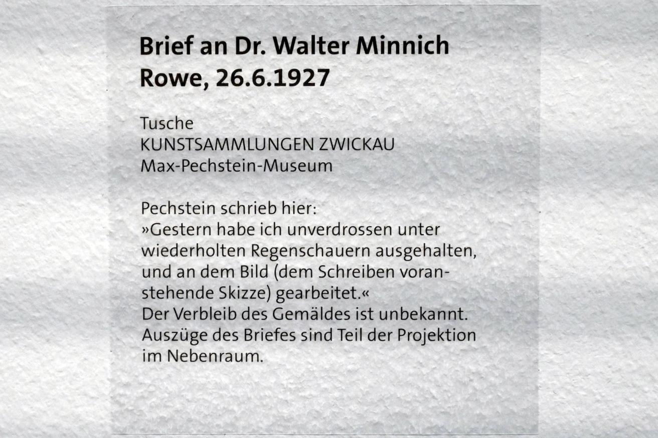 Max Pechstein (1895–1953), Brief an Dr. Walter Minnich, Zwickau, Kunstsammlungen, Max-Pechstein-Museum - Seegewohnheiten, 1927, Bild 2/3