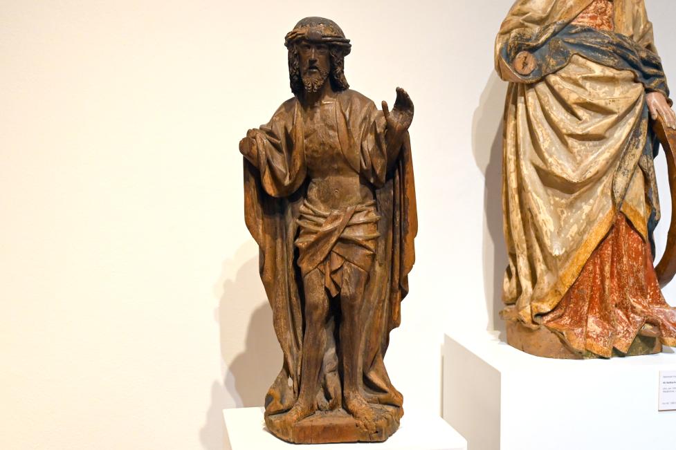 Hans Multscher (Umkreis) (1435–1467), Christus als Schmerzensmann, Ulm, Museum Ulm, Saal 2, um 1460–1470, Bild 1/2