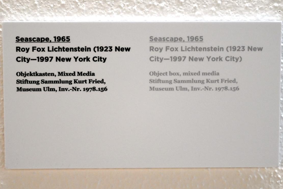 Roy Lichtenstein (1962–1994), Seascape, Ulm, Museum Ulm, Saal 11a, 1965, Bild 2/2