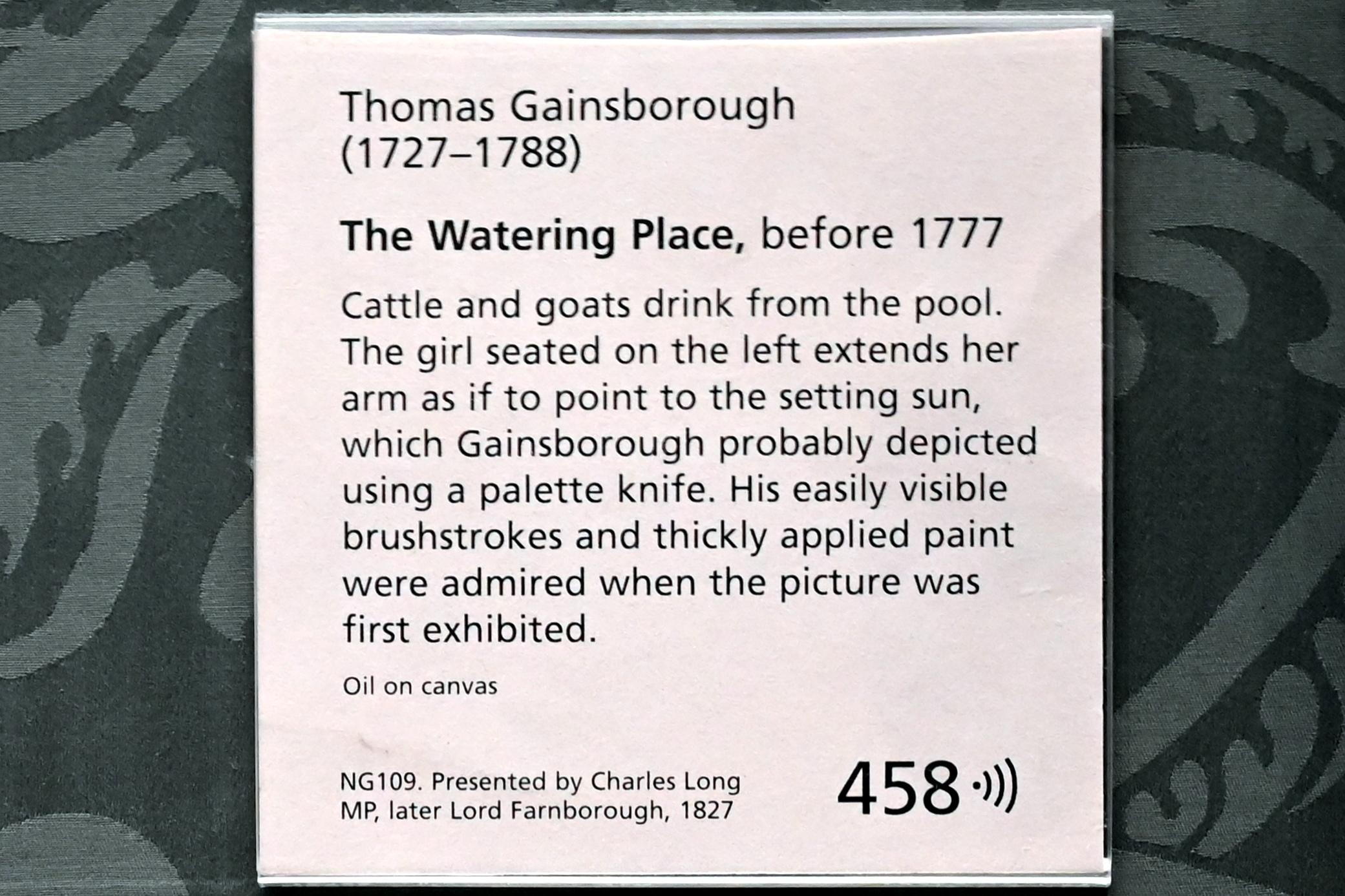 Thomas Gainsborough (1748–1788), Die Wasserstelle, London, National Gallery, Saal 34, vor 1777, Bild 2/2