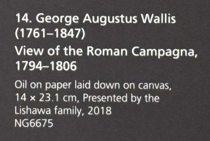 George Augustus Wallis (1800), Ansicht der Campagna Romana, London, National Gallery, Saal 43, 1794–1806, Bild 2/2
