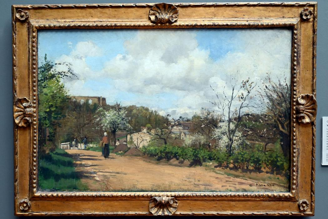 Camille Pissarro (1863–1903), Ansicht von Louveciennes, London, National Gallery, Saal 44, 1869–1870, Bild 1/2