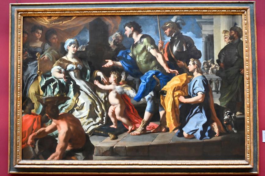 Francesco Solimena (1680–1731), Dido empfängt Aeneas und den als Ascanius verkleideten Amor, London, National Gallery, Saal 32, um 1720–1730, Bild 1/2